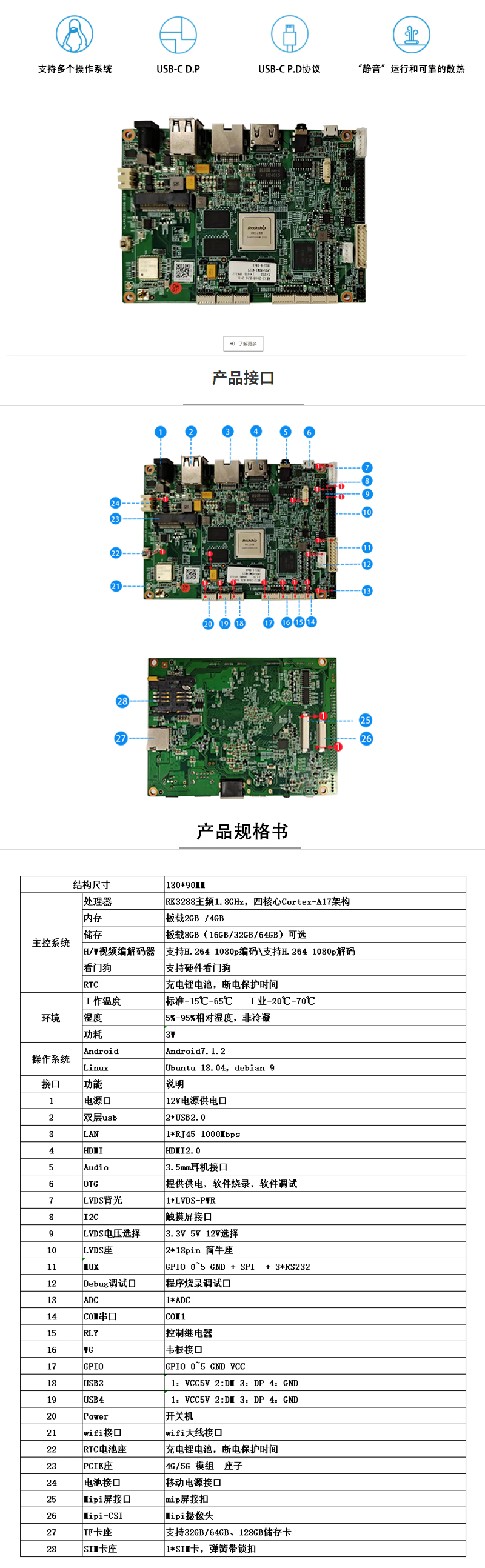 ARM主板，安卓工控主板，瑞芯微RK3288，RK32-200B